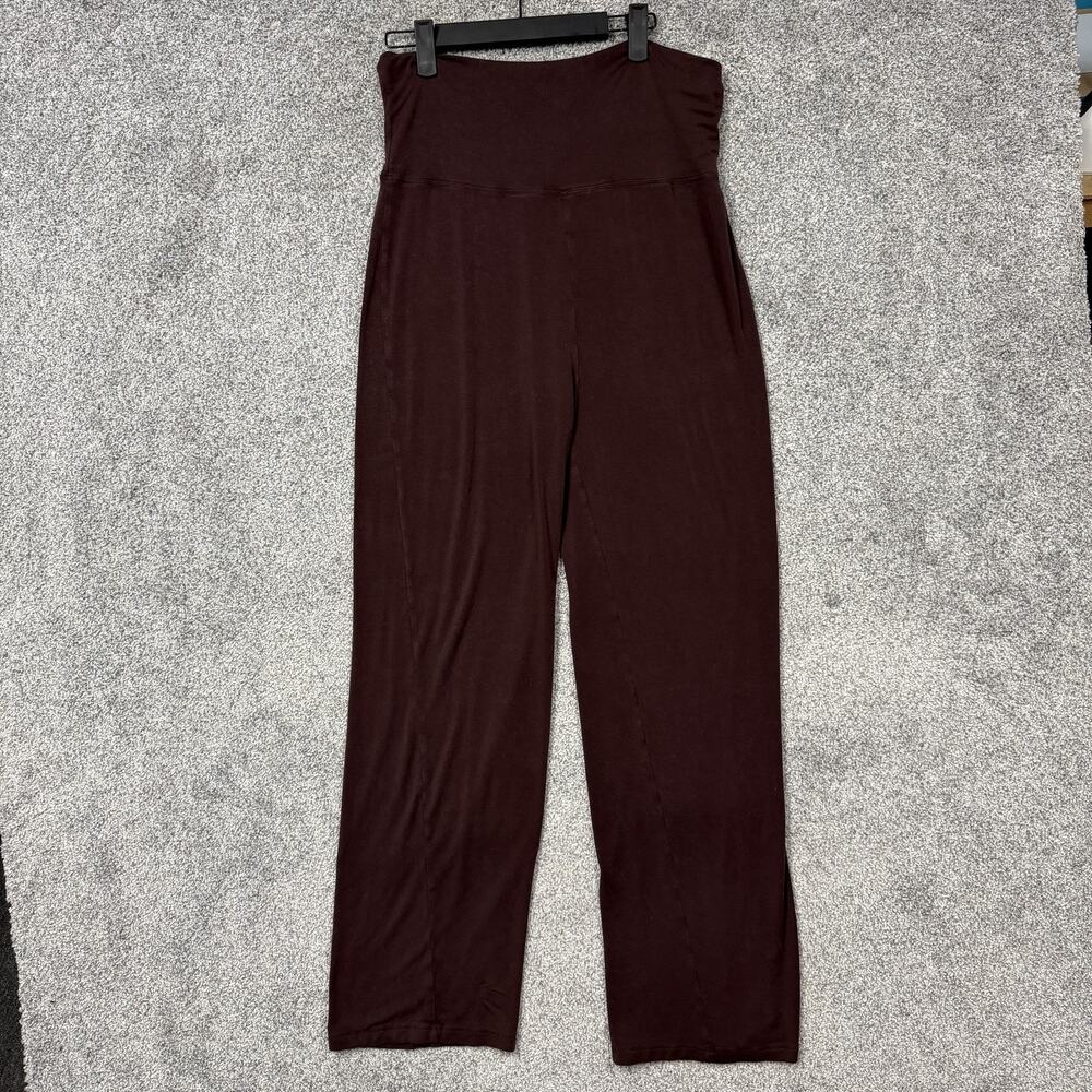 Newport News Pants Womens M 30x28.5 Brown Straight Stretch Lounge Travel Pull On